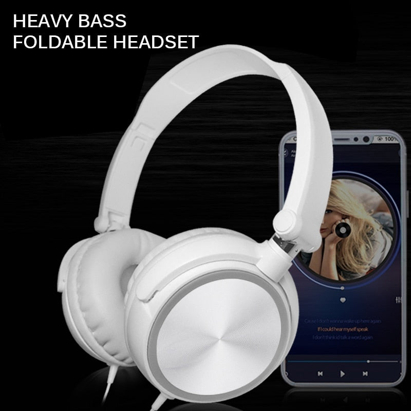 Headset 3.5 Wired Control Subwoofer Mobile Phone Computer Stereo Sports Game Wired Headset with Microphone