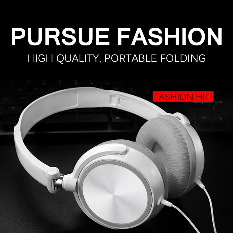 Headset 3.5 Wired Control Subwoofer Mobile Phone Computer Stereo Sports Game Wired Headset with Microphone