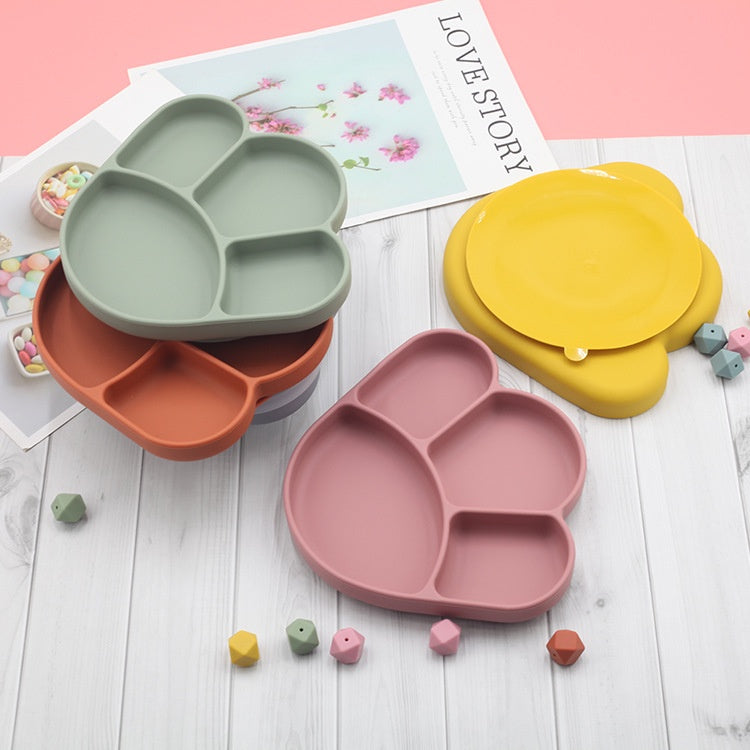 New Children's Silicone Tableware New Food Grade Silicone Dining Plate Claw Shaped Supplementary Food Sucker