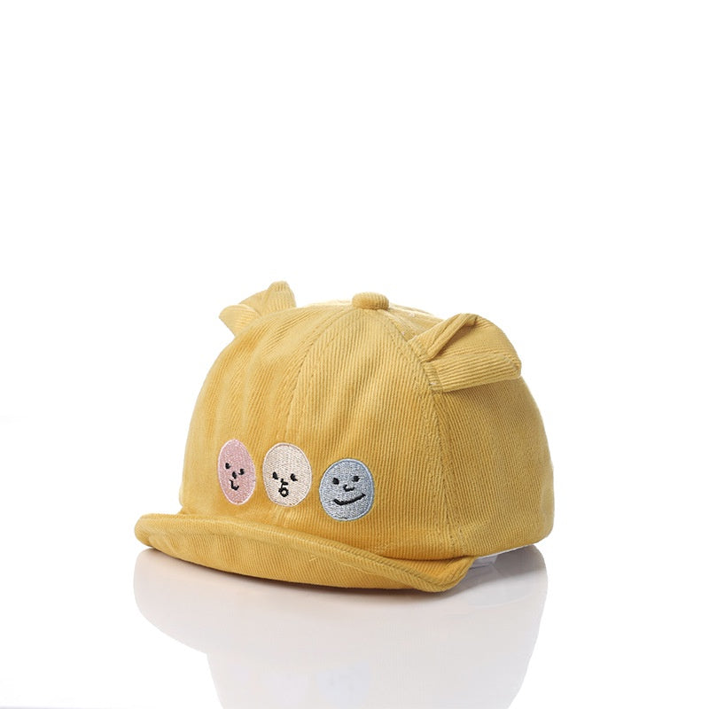 Baby Hat Newborn Baby Cotton Velcro Back Button Children's Duck Tongue Hat Cartoon Boys and Girls Korean Edition