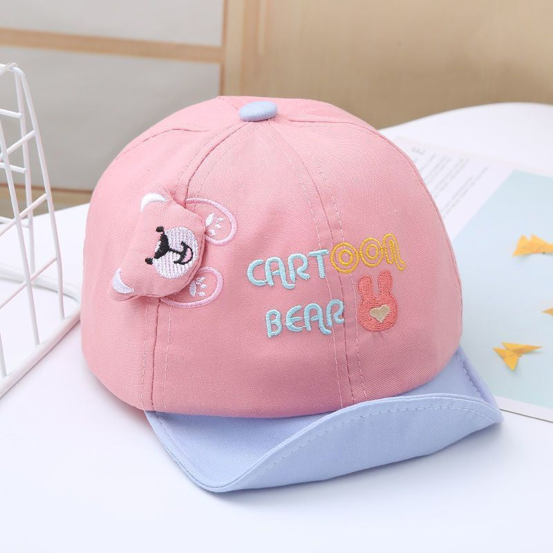 Baby hat 0-3 months baby caps cute cute boys and girls thin baseball caps Korean version trend spring and summer
