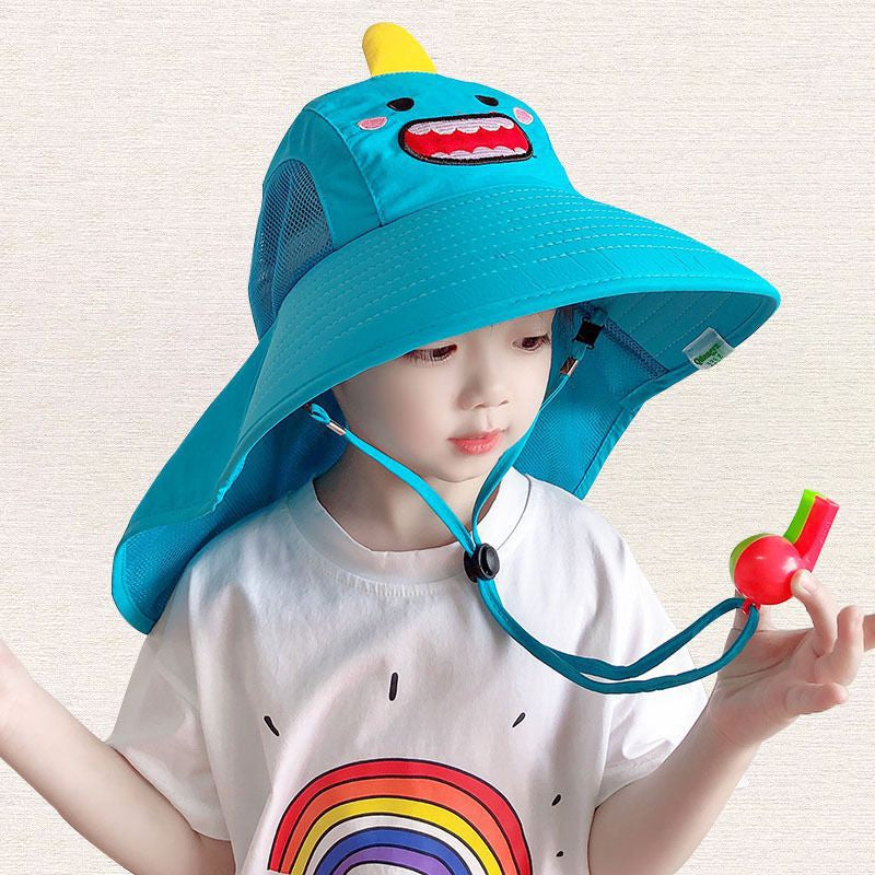 Children's breathable sunscreen hat, summer mask, new large range UV protection, thin spring and autumn boys and girls, baby fishermen's sunshade hat