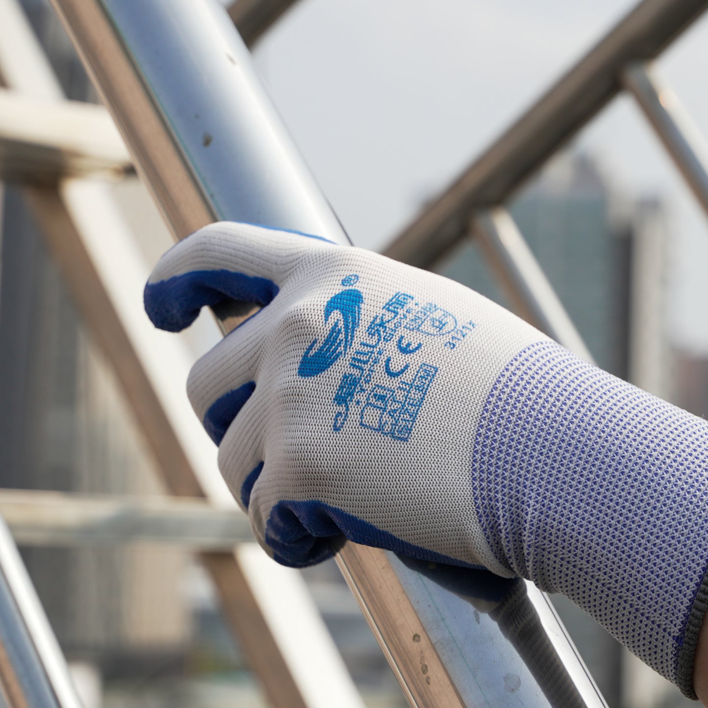 Polyester Gloves with Core Palm Dipped Nitrile Smooth Gloves