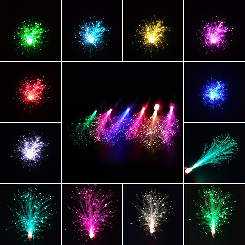 Multicolor Fiber Optic Wands LED Glow Stick Light Cheer Stick For Party Celebration Fluorescent Camping Vocal Concerts Deco